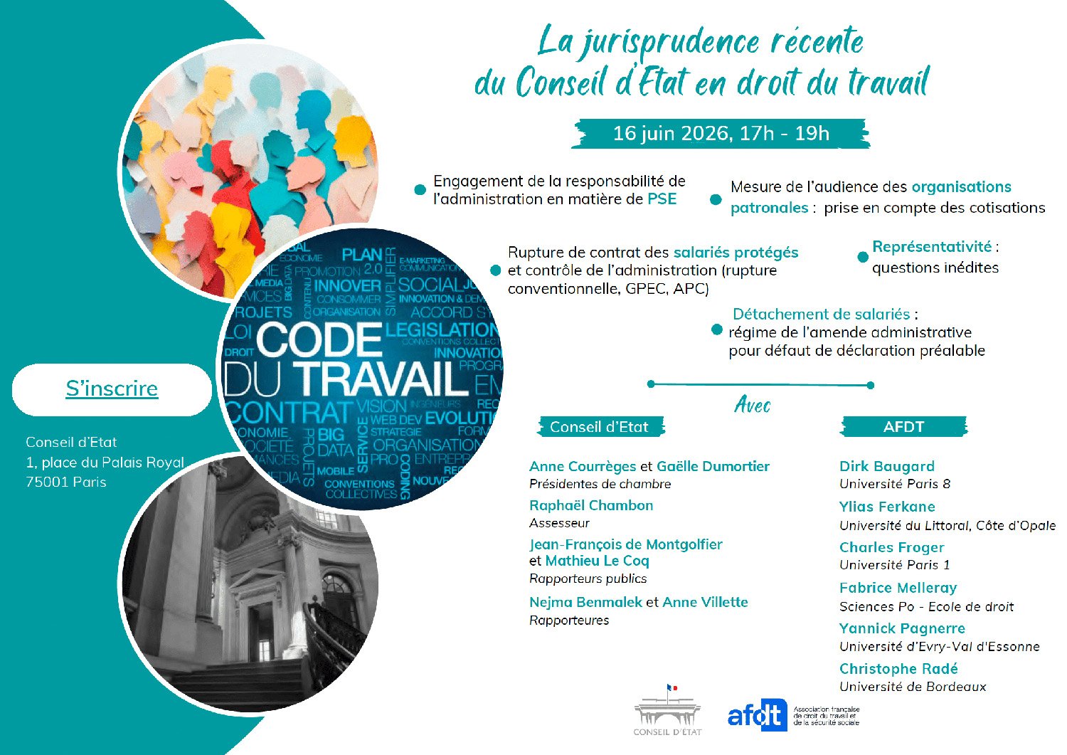Conférence AFDT et Conseil d'État - La jurisprudence récente du Conseil d'État en droit du travail